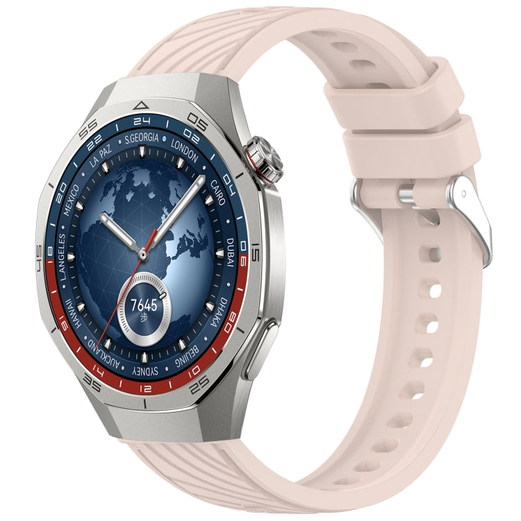 For Huawei Watch GT 5 Pro 46mm Line Texture Quick Release Silicone Watch Band(Nebular Pink) by bashfashion