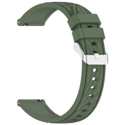 For Huawei Watch GT 5 Pro 42mm Line Texture Quick Release Silicone Watch Band(Dark Green) by bashfashion