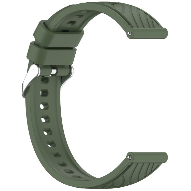 For Huawei Watch GT 5 Pro 42mm Line Texture Quick Release Silicone Watch Band(Dark Green) by bashfashion