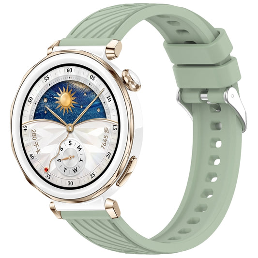 For Huawei Watch GT 5 Pro 42mm Line Texture Quick Release Silicone Watch Band(Grass Green) by bashfashion