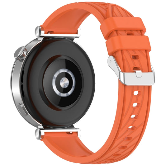 For Huawei Watch GT 5 Pro 42mm Line Texture Quick Release Silicone Watch Band(Orange) by bashfashion