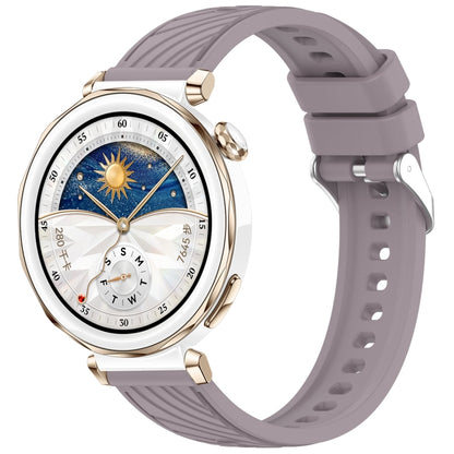 For Huawei Watch GT 5 Pro 42mm Line Texture Quick Release Silicone Watch Band(Loran Purple) by bashfashion