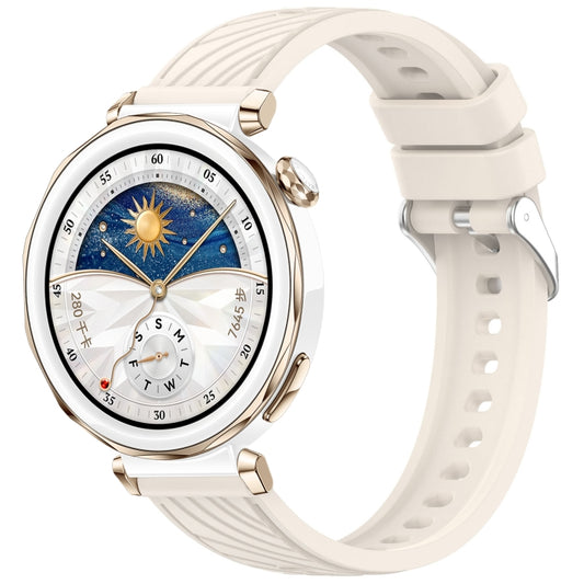 For Huawei Watch GT 5 Pro 42mm Line Texture Quick Release Silicone Watch Band(Starlight) by bashfashion