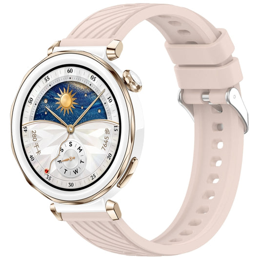 For Huawei Watch GT 5 Pro 42mm Line Texture Quick Release Silicone Watch Band(Nebular Pink) by bashfashion