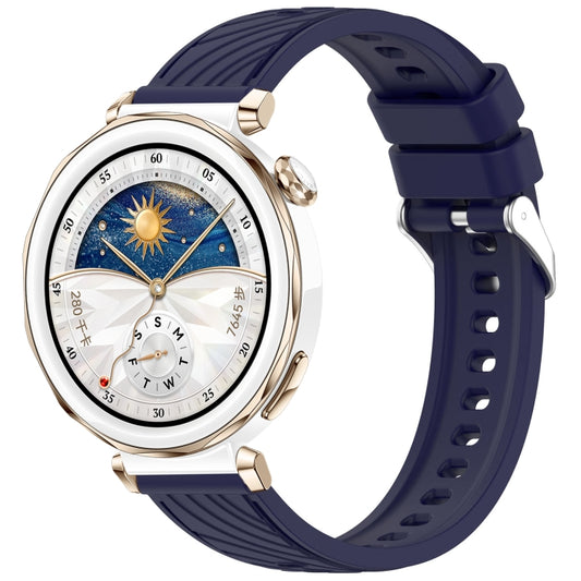 For Huawei Watch GT 5 Pro 42mm Line Texture Quick Release Silicone Watch Band(Original Blue) by bashfashion