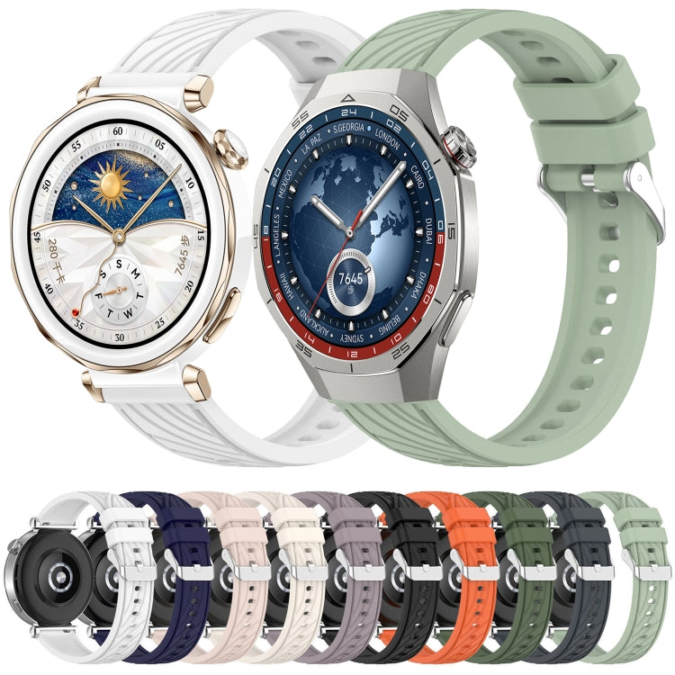 For Huawei Watch GT 5 Pro 46mm Line Texture Quick Release Silicone Watch Band(Loran Purple) by bashfashion