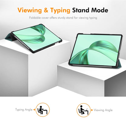 For Honor Pad X8a 11 ENKAY Tri-fold Custer Texture Leather Stand Tablet Case(Dark Blue) by ENKAY