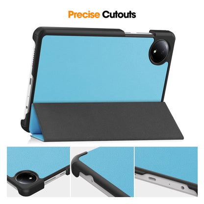 For Redmi Pad SE 4G 8.7 ENKAY Tri-fold Custer Texture Leather Smart Tablet Case(Black) by ENKAY