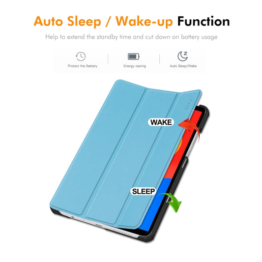 For Redmi Pad SE 4G 8.7 ENKAY Tri-fold Custer Texture Leather Smart Tablet Case(Dark Blue) by ENKAY