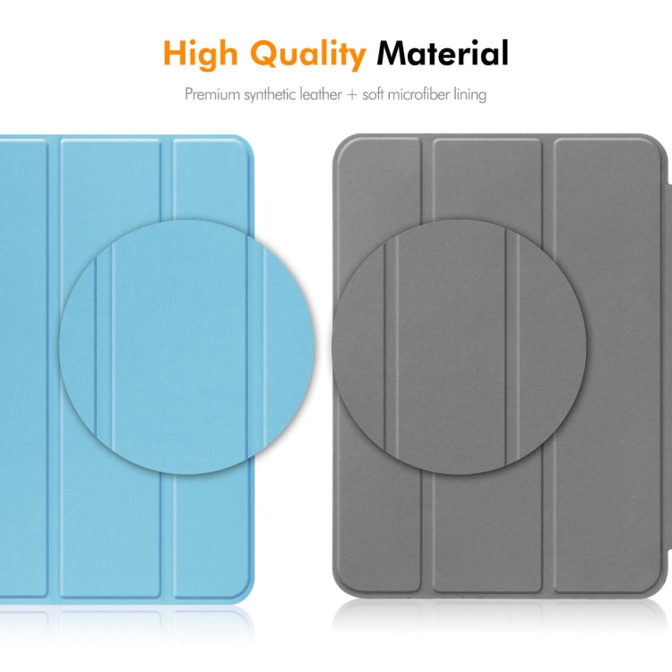 For Redmi Pad SE 4G 8.7 ENKAY Tri-fold Custer Texture Leather Smart Tablet Case(Light Blue) by ENKAY