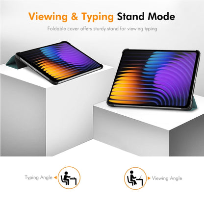 For Xiaomi Pad 7 / 7 Pro 11.2 ENKAY Tri-fold Custer Texture Leather Smart Tablet Case(Purple) by ENKAY