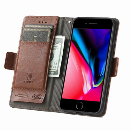For iPhone 16e CaseNeo Splicing Dual Magnetic Buckle Leather Phone Case(Brown) by bashfashion