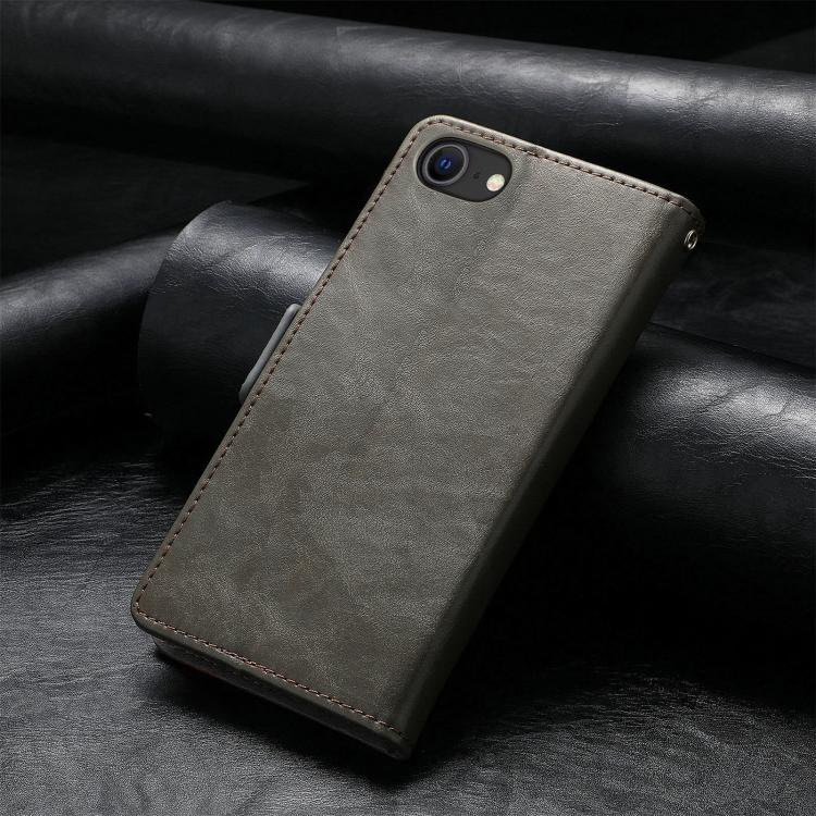 For iPhone 16e CaseNeo Splicing Dual Magnetic Buckle Leather Phone Case(Gray) by bashfashion