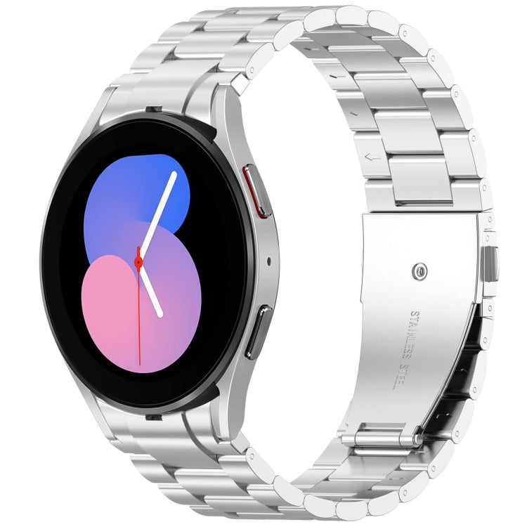 For Samsung Galaxy Watch 5 40 / 44mm Three Beads Button Quick Release Metal Watch Band(Silver) by bashfashion