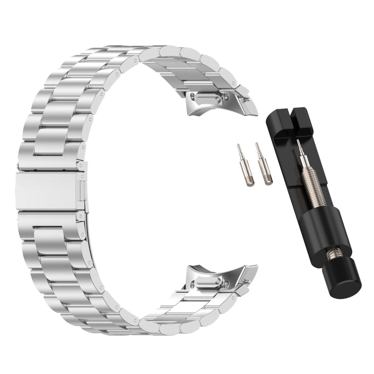 For Samsung Galaxy Watch 5 40 / 44mm Three Beads Button Quick Release Metal Watch Band(Silver) by bashfashion