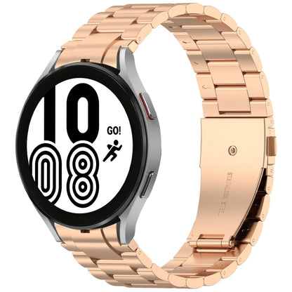 For Samsung Galaxy Watch 4 40 / 44mm Three Beads Button Quick Release Metal Watch Band(Rose Gold) by bashfashion