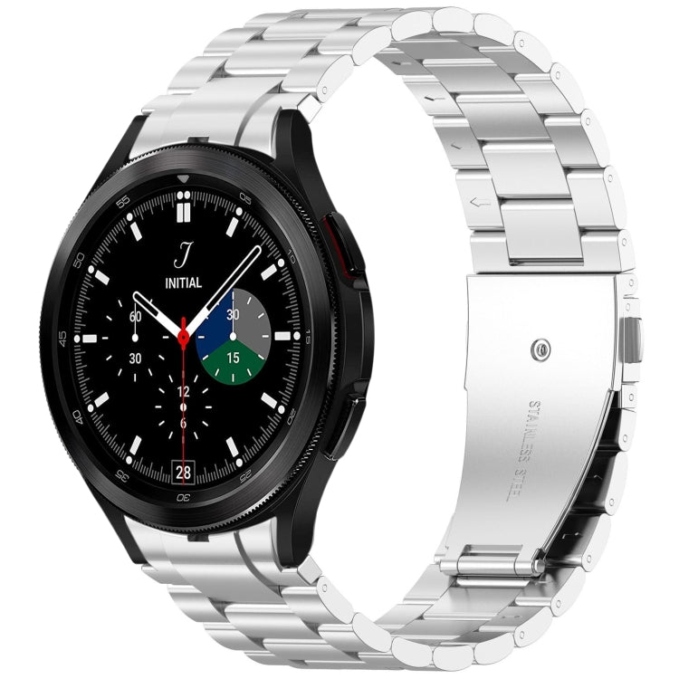 For Samsung Galaxy Watch4 Classic 42 / 46mm Three Beads Button Quick Release Metal Watch Band(Silver) by bashfashion