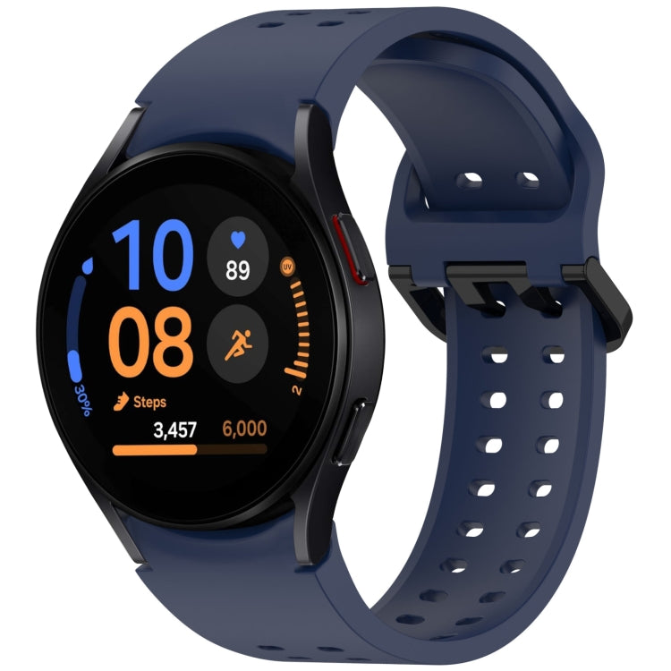 For Samsung Galaxy Watch FE 40mm Diplopore Button Quick Release Silicone Watch Band(Midnight Blue) by bashfashion