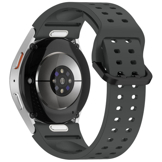For Samsung Galaxy Watch FE 40mm Diplopore Button Quick Release Silicone Watch Band(Cloudy Gray) by bashfashion