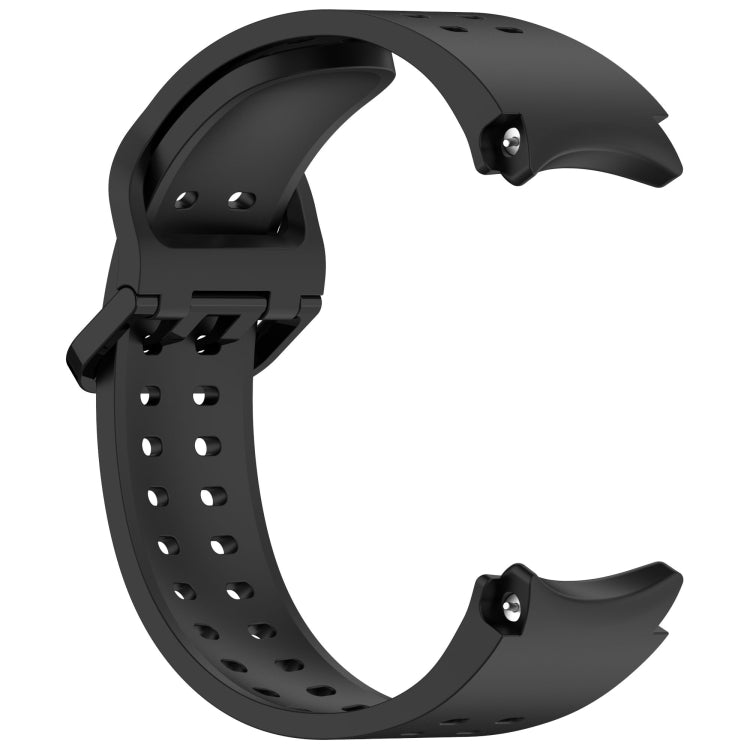 For Samsung Galaxy Watch 7 40 / 44mm Diplopore Button Quick Release Silicone Watch Band(Black) by bashfashion