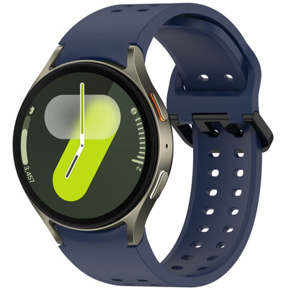 For Samsung Galaxy Watch 7 40 / 44mm Diplopore Button Quick Release Silicone Watch Band(Midnight Blue) by bashfashion