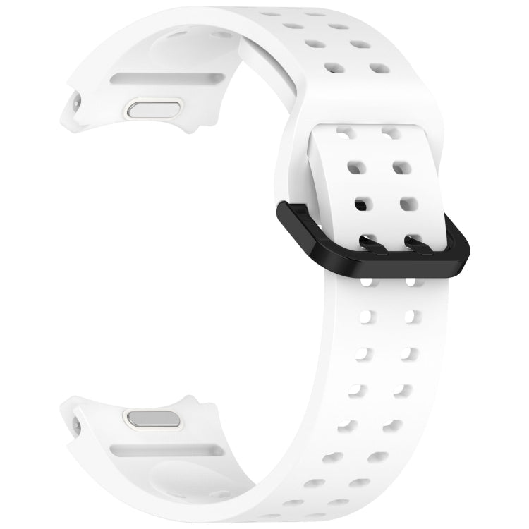 For Samsung Galaxy Watch 6 40 / 44mm Diplopore Button Quick Release Silicone Watch Band(White) by bashfashion