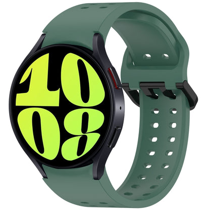 For Samsung Galaxy Watch 6 40 / 44mm Diplopore Button Quick Release Silicone Watch Band(Dark Green) by bashfashion