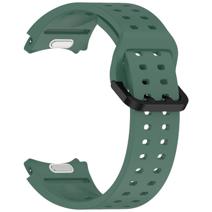 For Samsung Galaxy Watch 6 40 / 44mm Diplopore Button Quick Release Silicone Watch Band(Dark Green) by bashfashion