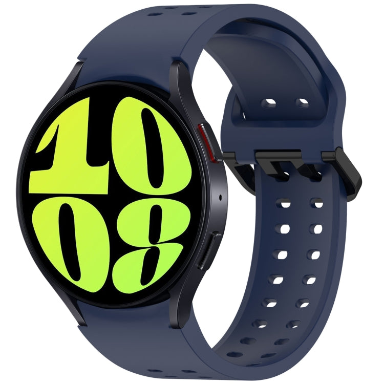 For Samsung Galaxy Watch 6 40 / 44mm Diplopore Button Quick Release Silicone Watch Band(Midnight Blue) by bashfashion