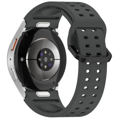 For Samsung Galaxy Watch 5 40 / 44mm Diplopore Button Quick Release Silicone Watch Band(Cloudy Gray) by bashfashion