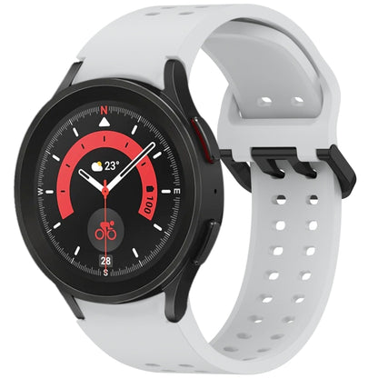 For Samsung Galaxy Watch 5 Pro Diplopore Button Quick Release Silicone Watch Band(Gray) by bashfashion