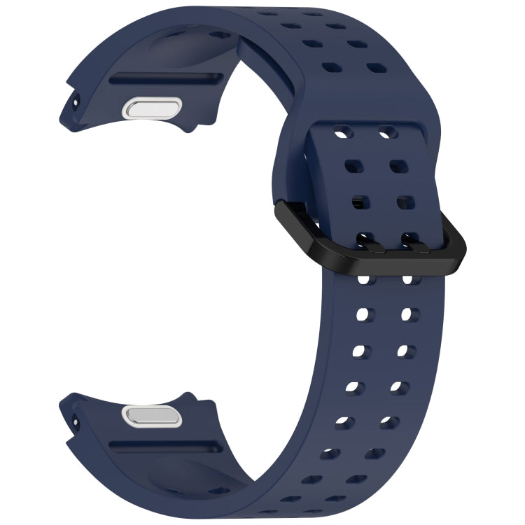 For Samsung Galaxy Watch 5 Pro Diplopore Button Quick Release Silicone Watch Band(Midnight Blue) by bashfashion