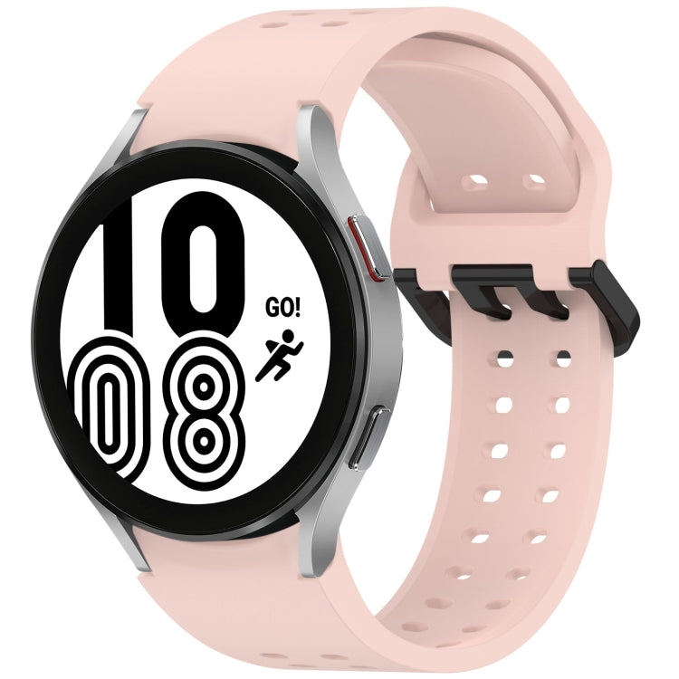 For Samsung Galaxy Watch 4 40 / 44mm Diplopore Button Quick Release Silicone Watch Band(Pink) by bashfashion
