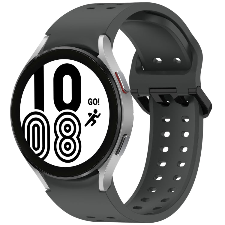 For Samsung Galaxy Watch 4 40 / 44mm Diplopore Button Quick Release Silicone Watch Band(Cloudy Gray) by bashfashion