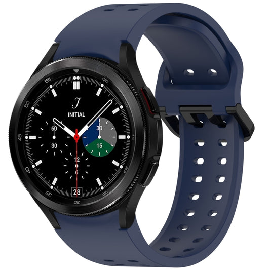 For Samsung Galaxy Watch 4 Classic 42 / 46mm Diplopore Button Quick Release Silicone Watch Band(Midnight Blue) by bashfashion