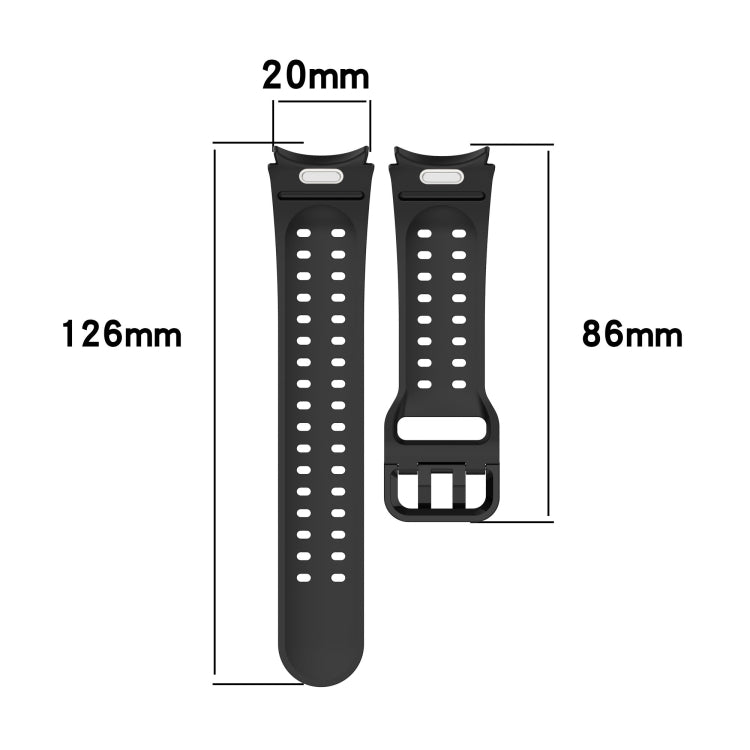 For Samsung Galaxy Watch 6 Classic 43 / 47mm Diplopore Button Quick Release Silicone Watch Band(Black) by bashfashion