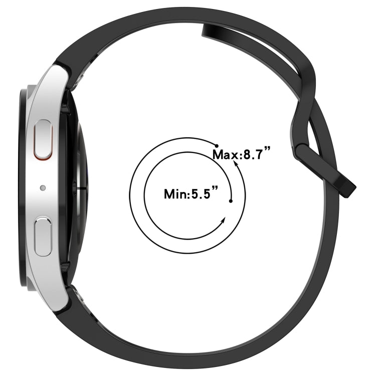 For Samsung Galaxy Watch 6 Classic 43 / 47mm Diplopore Button Quick Release Silicone Watch Band(Black) by bashfashion
