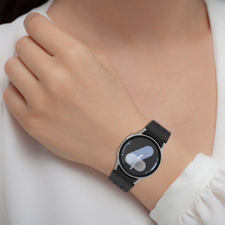 For Samsung Galaxy Watch 6 Classic 43 / 47mm Diplopore Button Quick Release Silicone Watch Band(Black) by bashfashion