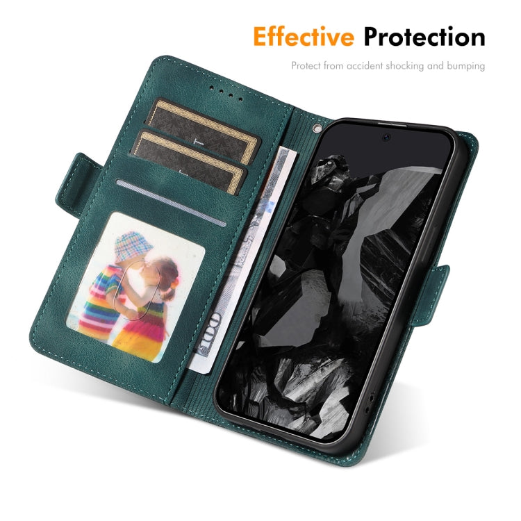 For Google Pixel 9 Pro XL ENKAY Embossed Rhombus Starry Leather Phone Case with Screen Film(Black) by ENKAY