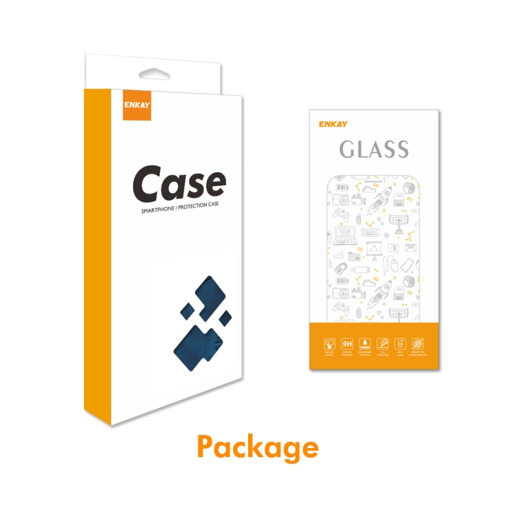 For OnePlus Nord CE4 ENKAY Embossed Rhombus Starry Leather Phone Case with Screen Film(Blue) by ENKAY