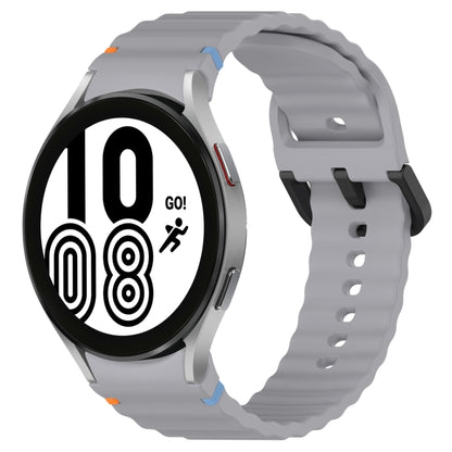 For Samsung Galaxy Watch 4 40 / 44mm Wavy Grain Stitched Black Buckle Silicone Watch Band(Midnight Blue) by bashfashion