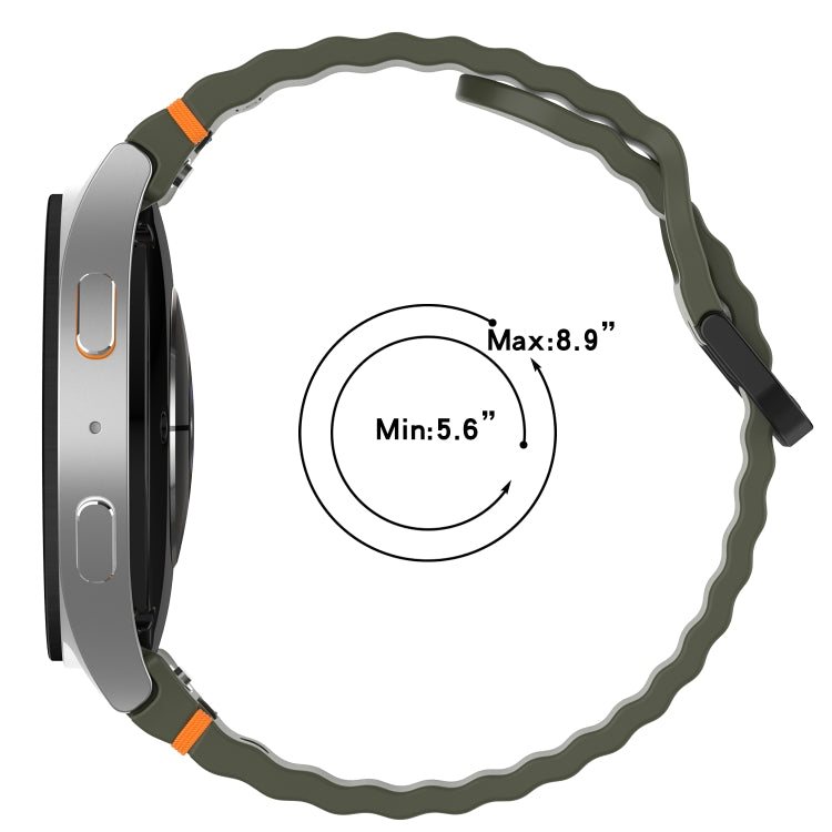 For Samsung Galaxy Watch 5 Pro Wavy Grain Stitched Black Buckle Silicone Watch Band(White) by bashfashion