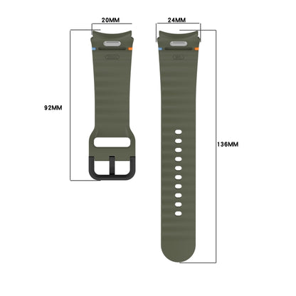 For Samsung Galaxy Watch 6 Classic 43 / 47mm Wavy Grain Stitched Black Buckle Silicone Watch Band(Pink) by bashfashion