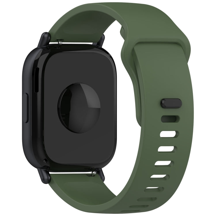 For Redmi Watch 5 Active Youth Version Solid Color Quick Release Silicone Watch Band(Dark Green) by bashfashion