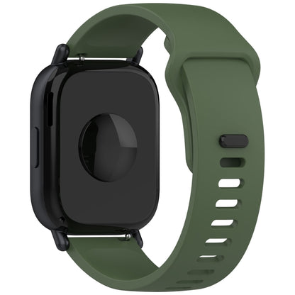 For Redmi Watch 5 Active Youth Version Solid Color Quick Release Silicone Watch Band(Dark Green) by bashfashion