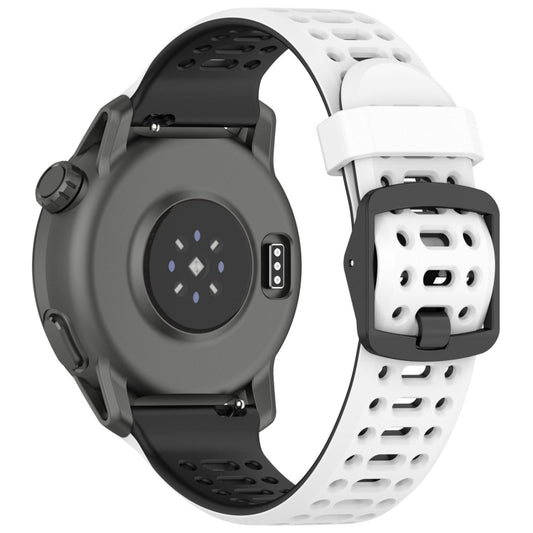 For Coros Pace 2 Dual Color Quick Release 20mm Silicone Watch Band(White Black) by bashfashion