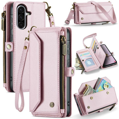 For Samsung Galaxy A56 5G CaseMe C36 Card Slots Zipper Wallet RFID Anti-theft Leather Phone Case(Pink) by CaseMe