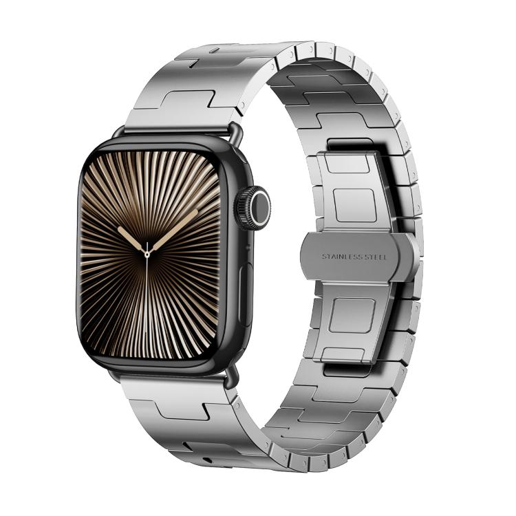 For Apple Watch 42mm / 41mm / 40mm / 38mm Titanium Alloy Metal Watch Band(Titanium Color) by bashfashion