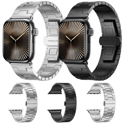 For Apple Watch 46mm / 49mm / 45mm / 44mm Titanium Alloy Metal Watch Band(Black) by bashfashion