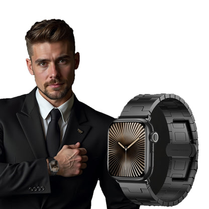 For Apple Watch 46mm / 49mm / 45mm / 44mm Titanium Alloy Metal Watch Band(Black) by bashfashion